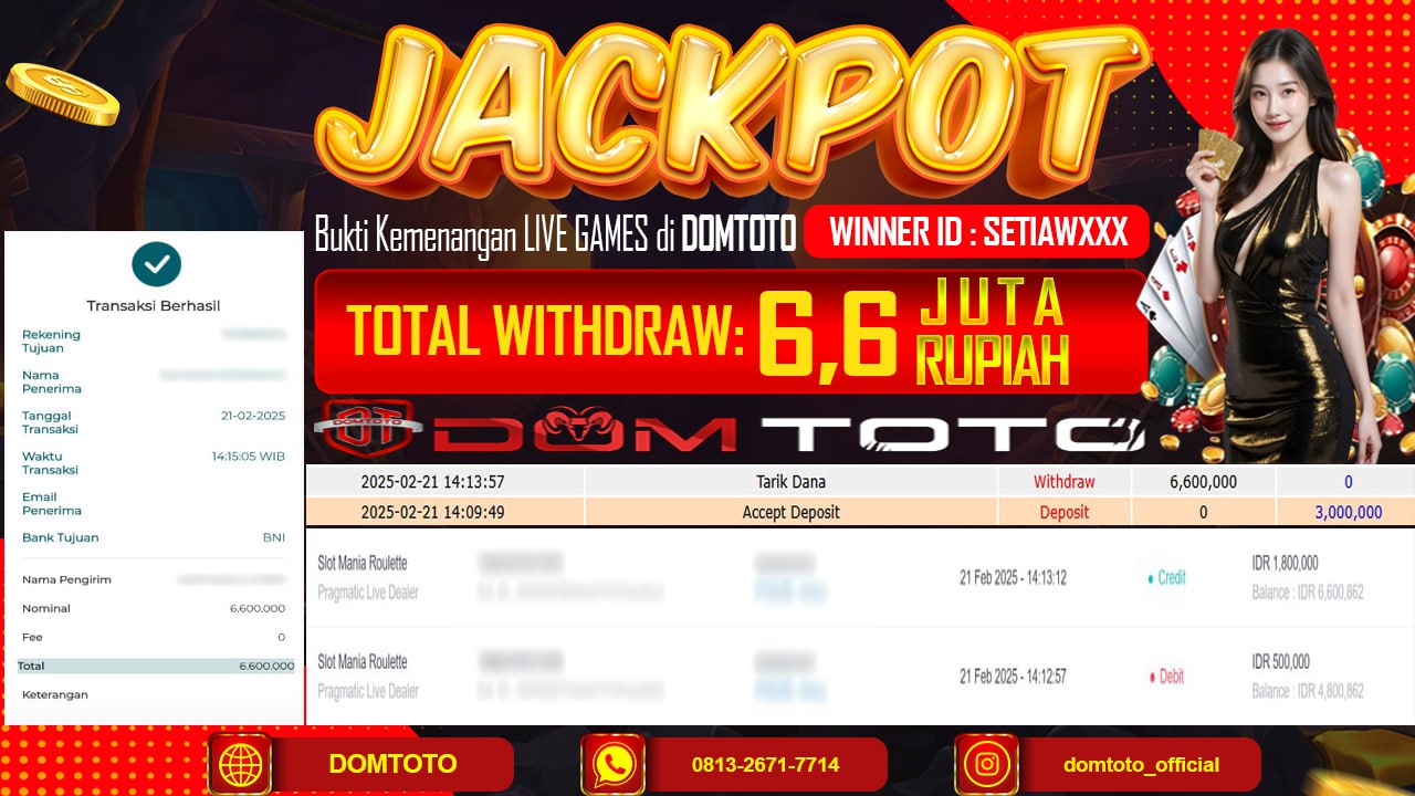 JACKPOT LIVEGAMES MANIA ROULETTE 21 FEBRUARI 2025